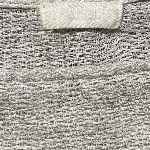 CP Shades Sibella Shirt Womens Medium Ivory Round Neck Top Linen Relaxed USA - Picture 4 of 9
